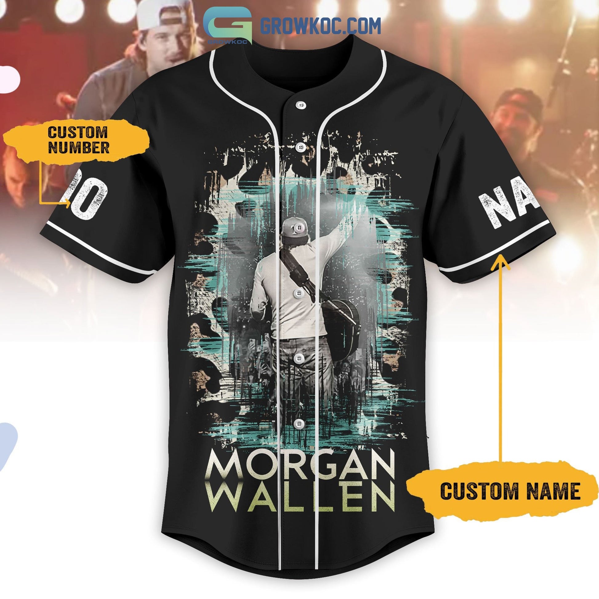 Morgan Wallen World Tour Hardy Ernest Personalized Baseball Jersey baseball jersey product view 2