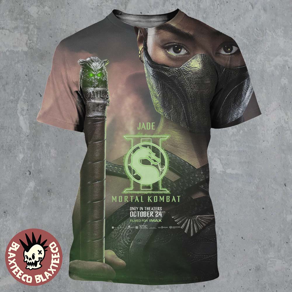 Mortal Kombat II Movie Exclusive Jade Character Poster All Over Print Shirt Unisex T-shirt, Sweatshirt, Hoodie, Long Sleeve Tee - T-Shirt, Sweatshirt, Hoodie
