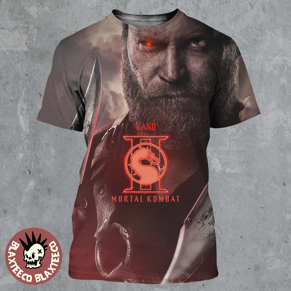 Mortal Kombat II Movie Exclusive Kano Character Poster All Over Print Shirt Unisex T-shirt, Sweatshirt, Hoodie, Long Sleeve Tee - T-Shirt, Sweatshirt, Hoodie
