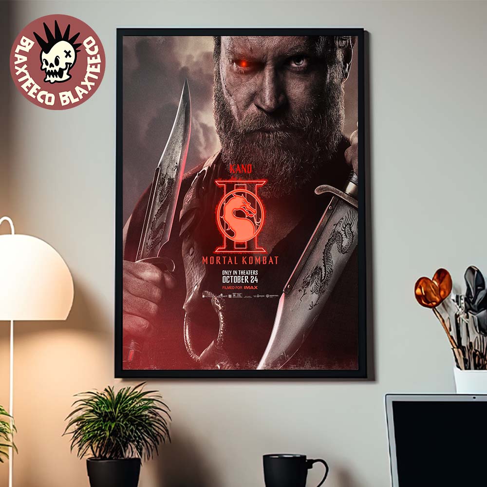 Mortal Kombat II Movie Exclusive Kano Character Poster Canvas For Home Decor Unisex T-shirt, Sweatshirt, Hoodie, Long Sleeve Tee - T-Shirt, Sweatshirt, Hoodie