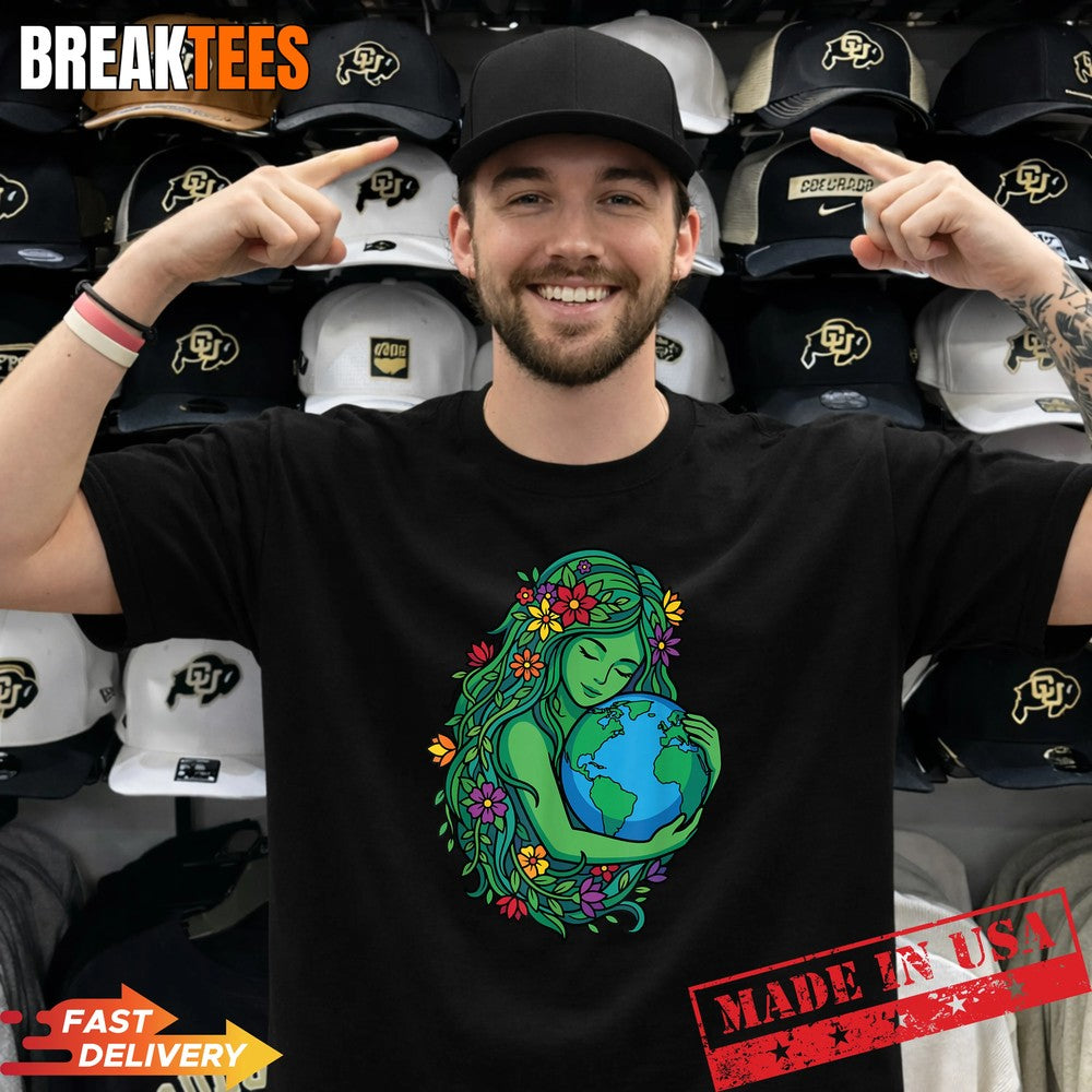 Mother Gaia Environmental Earth Day Plant Nature Lover Shirt Unisex T-shirt, Sweatshirt, Hoodie, Long Sleeve Tee - T-Shirt, Sweatshirt, Hoodie