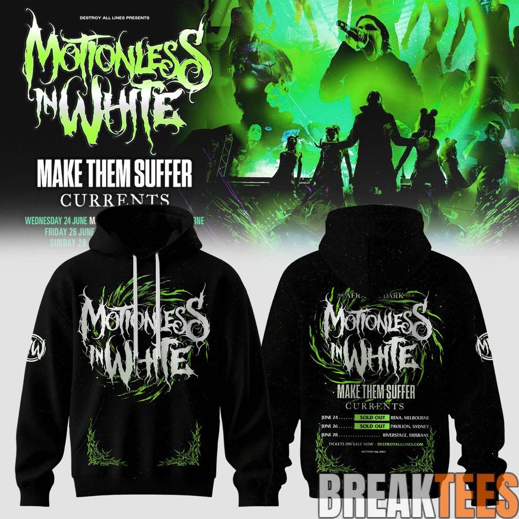 Motionless In White Afraid of the Dark Exclusive Hoodie Unisex T-shirt, Sweatshirt, Hoodie, Long Sleeve Tee - T-Shirt, Sweatshirt, Hoodie