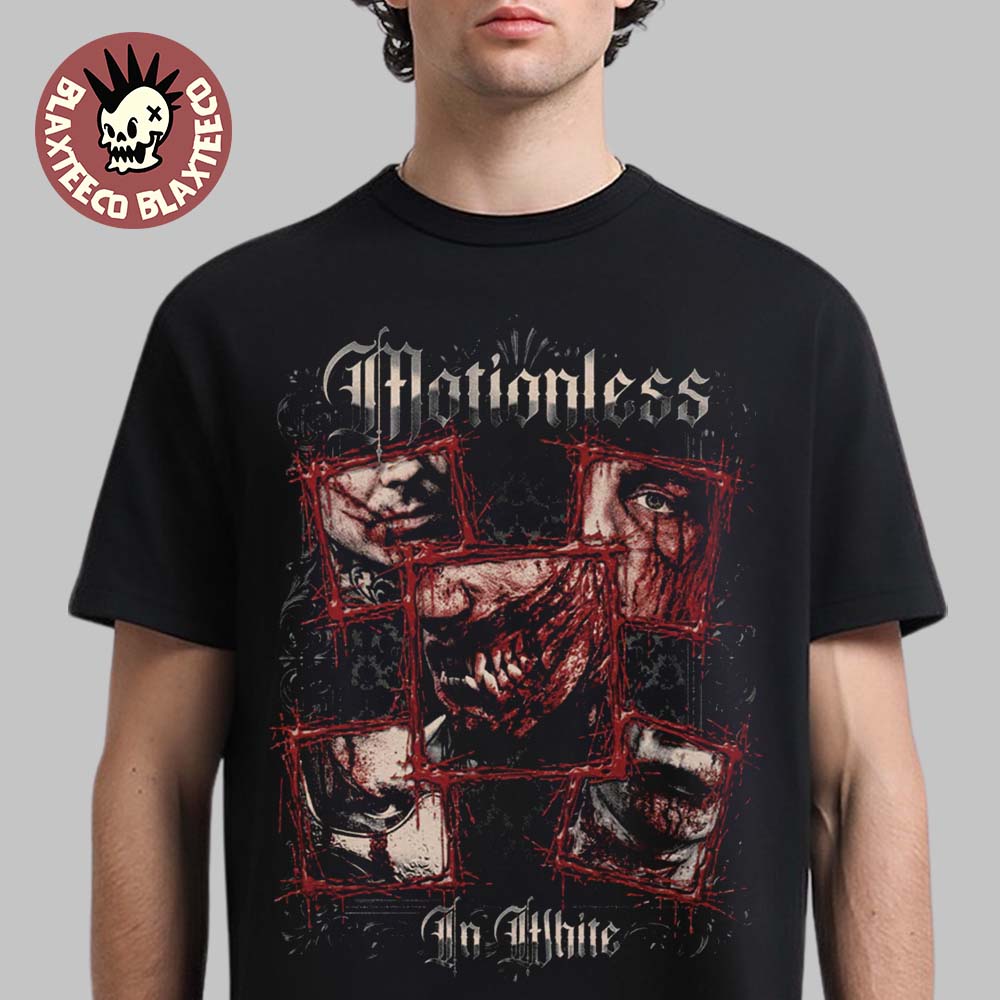 Motionless In White Decade Album Merch Torn By Time Collage T-Shirt Unisex T-shirt, Sweatshirt, Hoodie, Long Sleeve Tee - T-Shirt, Sweatshirt, Hoodie