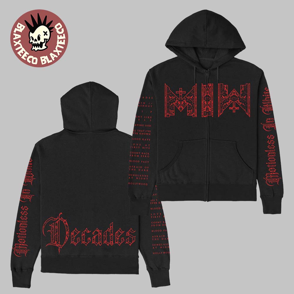 Motionless In White Decade Album Merch Zip Up Hoodie Unisex T-shirt, Sweatshirt, Hoodie, Long Sleeve Tee - T-Shirt, Sweatshirt, Hoodie