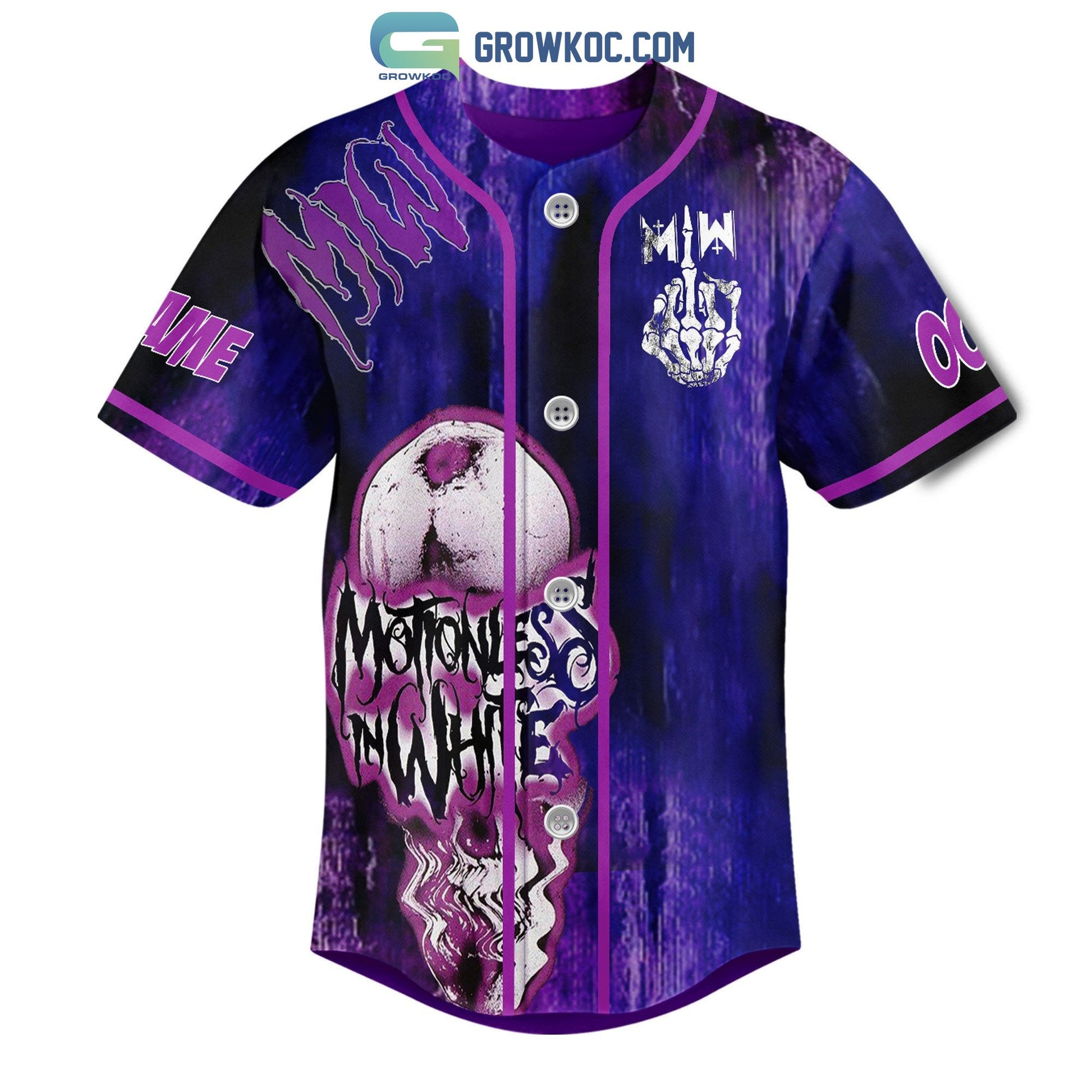 Motionless In White Leaving My Past To The Grave Personalized Baseball Jersey baseball jersey product view 2
