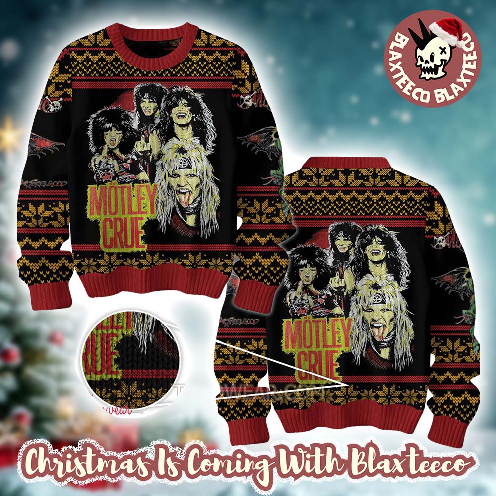Motley Crue Band 2025 Ugly Christmas Sweater Unisex T-shirt, Sweatshirt, Hoodie, Long Sleeve Tee - T-Shirt, Sweatshirt, Hoodie