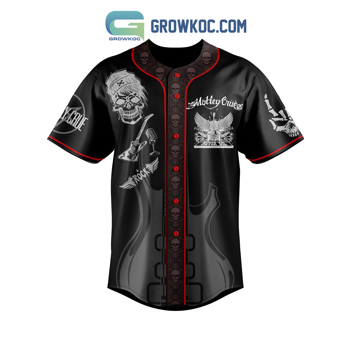 Motley Crue Heavy Metal Personalized Baseball Jersey baseball jersey product view 1