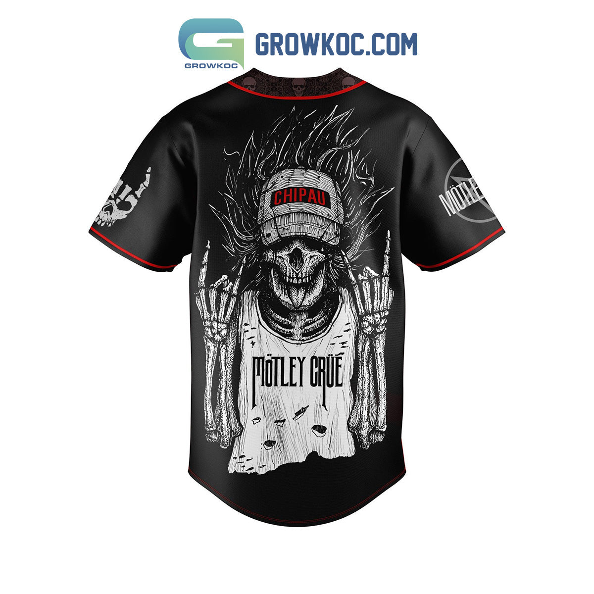 Motley Crue Heavy Metal Personalized Baseball Jersey baseball jersey product view 2