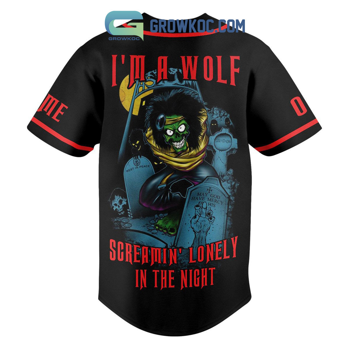 Motley Crue I’m A Wolf Screamin’ Lonely In The Night Personalized Baseball Jersey baseball jersey product view 3