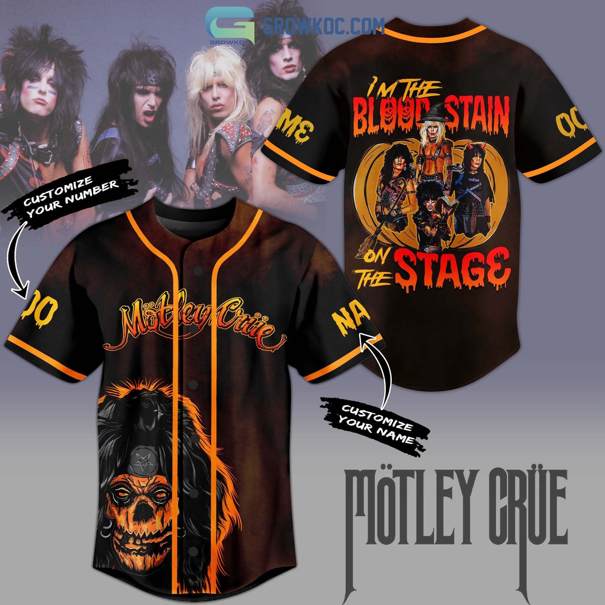 Motley Crue I’m The Blood Stain On The Stage Personalized Baseball Jersey baseball jersey product view 1