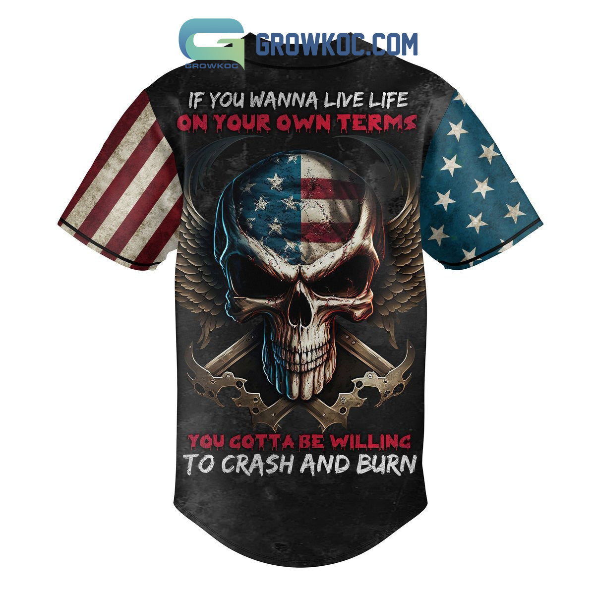 Motley Crue You Gotta Be Willing To Crash And Burn Personalized Baseball Jersey baseball jersey product view 2