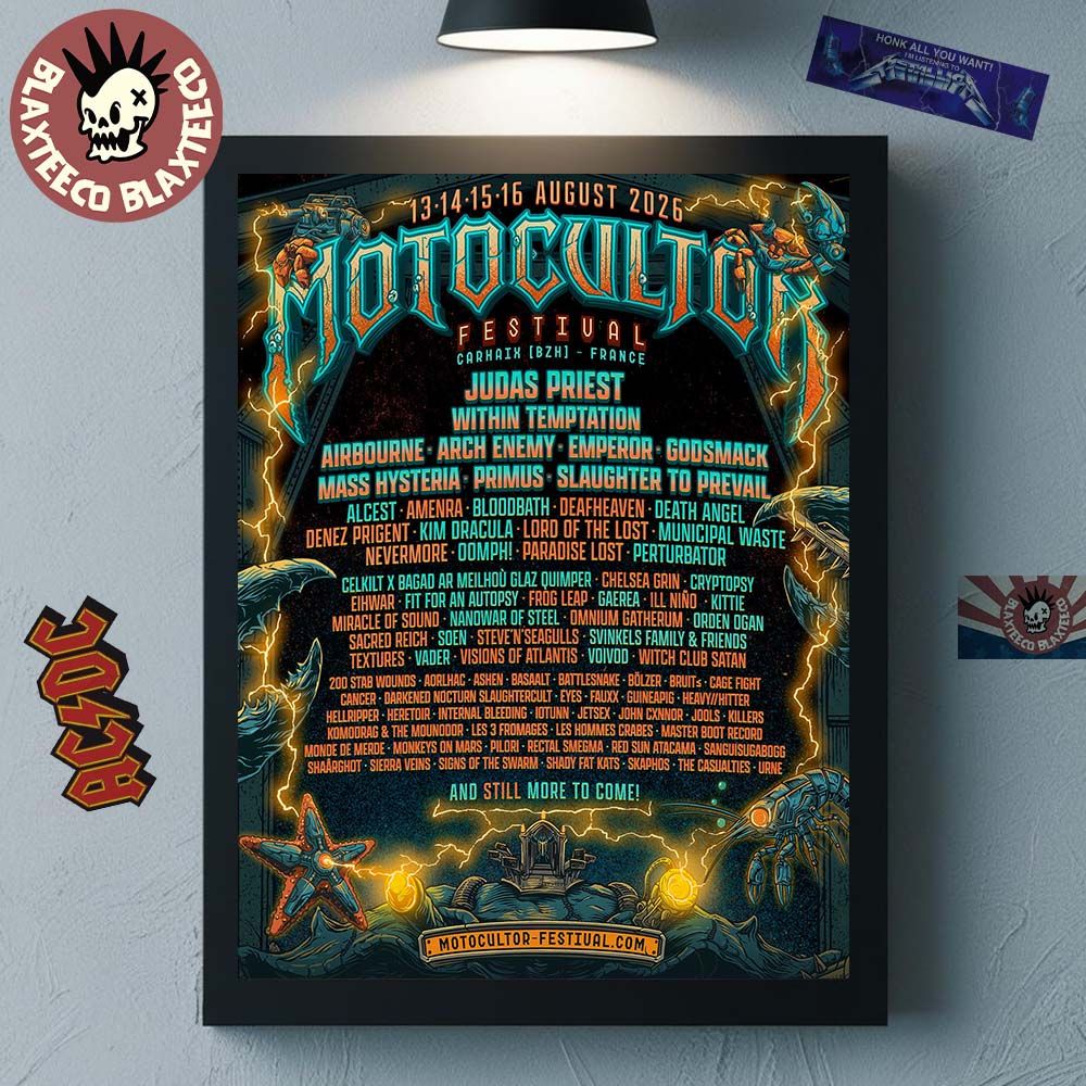 Motocultor Festival 2026 Full Lineup In Carhaix France On 13 14 15 16 August 2026 Home Decor Poster Canvas - T-Shirt, Sweatshirt, Hoodie