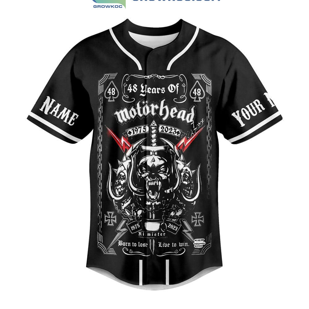 Motor Head 48 Years Of 1975 2023 Born To Lose Live To Win Personalized Baseball Jersey baseball jersey product view 2