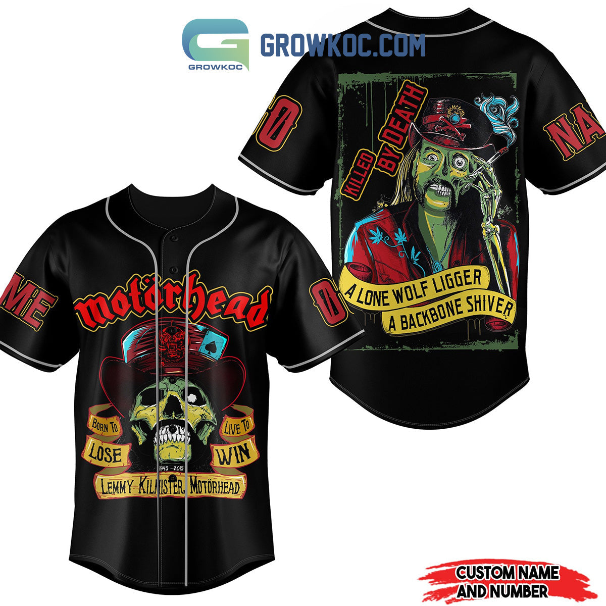 Motor Head Born To Lose Live To Win Killed By Death Personalized Baseball Jersey baseball jersey product view 1