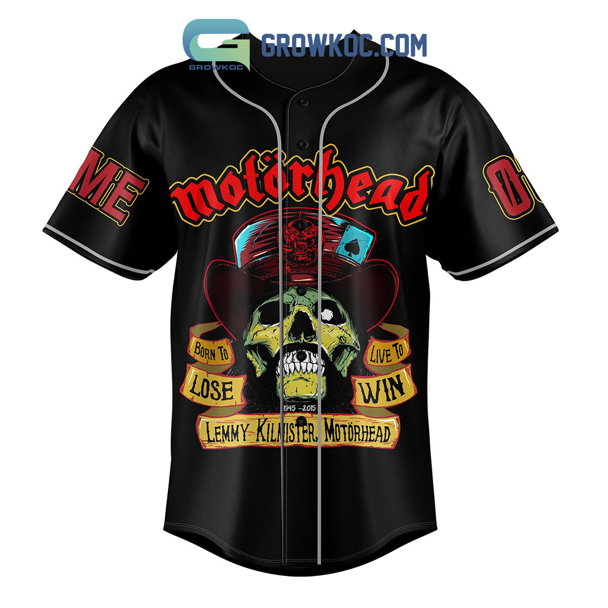 Motor Head Born To Lose Live To Win Killed By Death Personalized Baseball Jersey baseball jersey product view 2