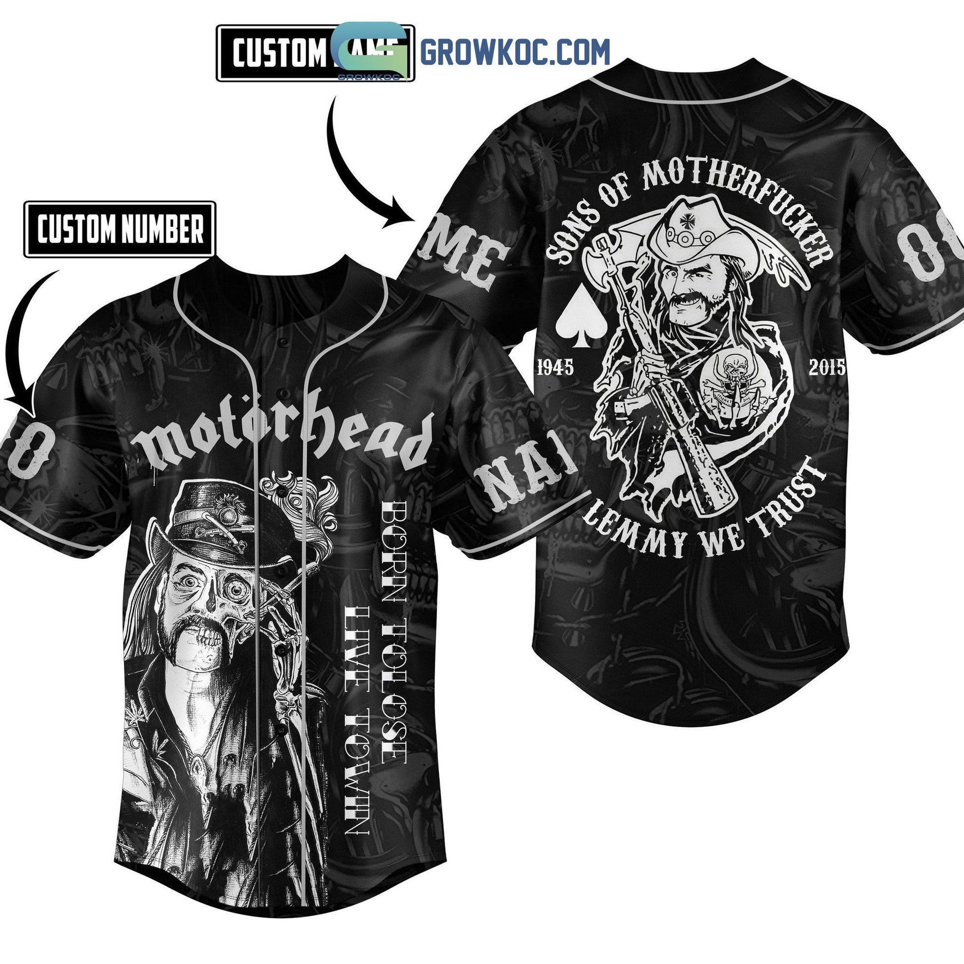 Motor Head Born To Lose Live To Win Personalized Baseball Jersey baseball jersey product view 1