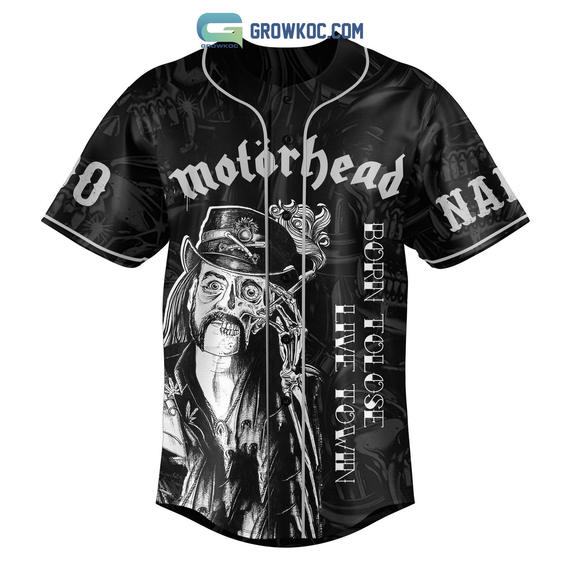 Motor Head Born To Lose Live To Win Personalized Baseball Jersey baseball jersey product view 2
