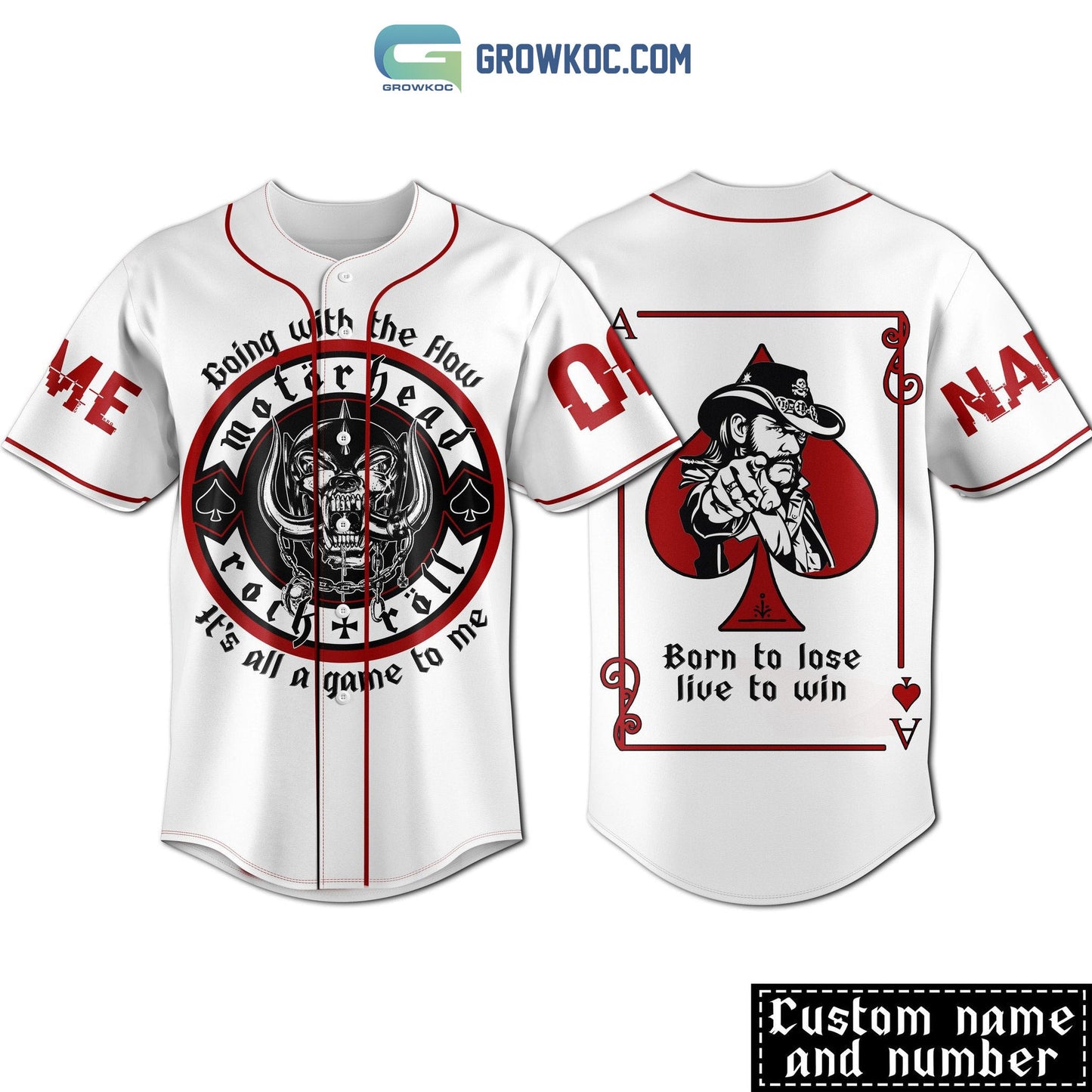 Motor Head Rock N’ Roll Going With The Flow It’s All A Game To Me Personalized Baseball Jersey baseball jersey product view 1