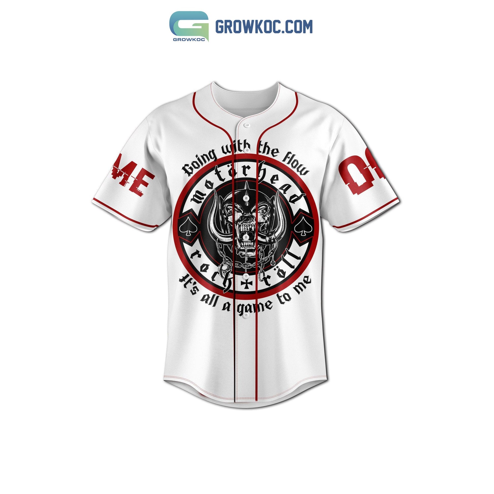 Motor Head Rock N’ Roll Going With The Flow It’s All A Game To Me Personalized Baseball Jersey baseball jersey product view 2