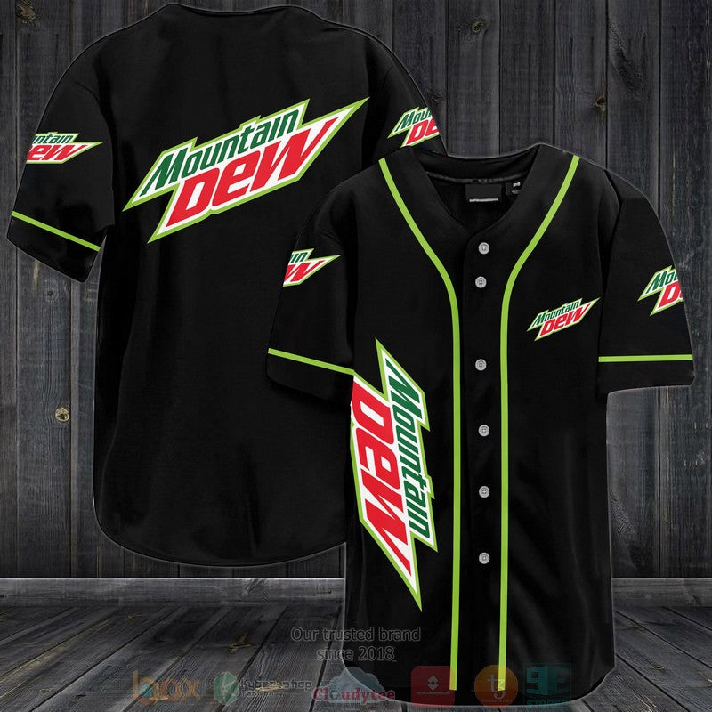 Mountain Dew black Baseball shirt baseball jersey product view 1