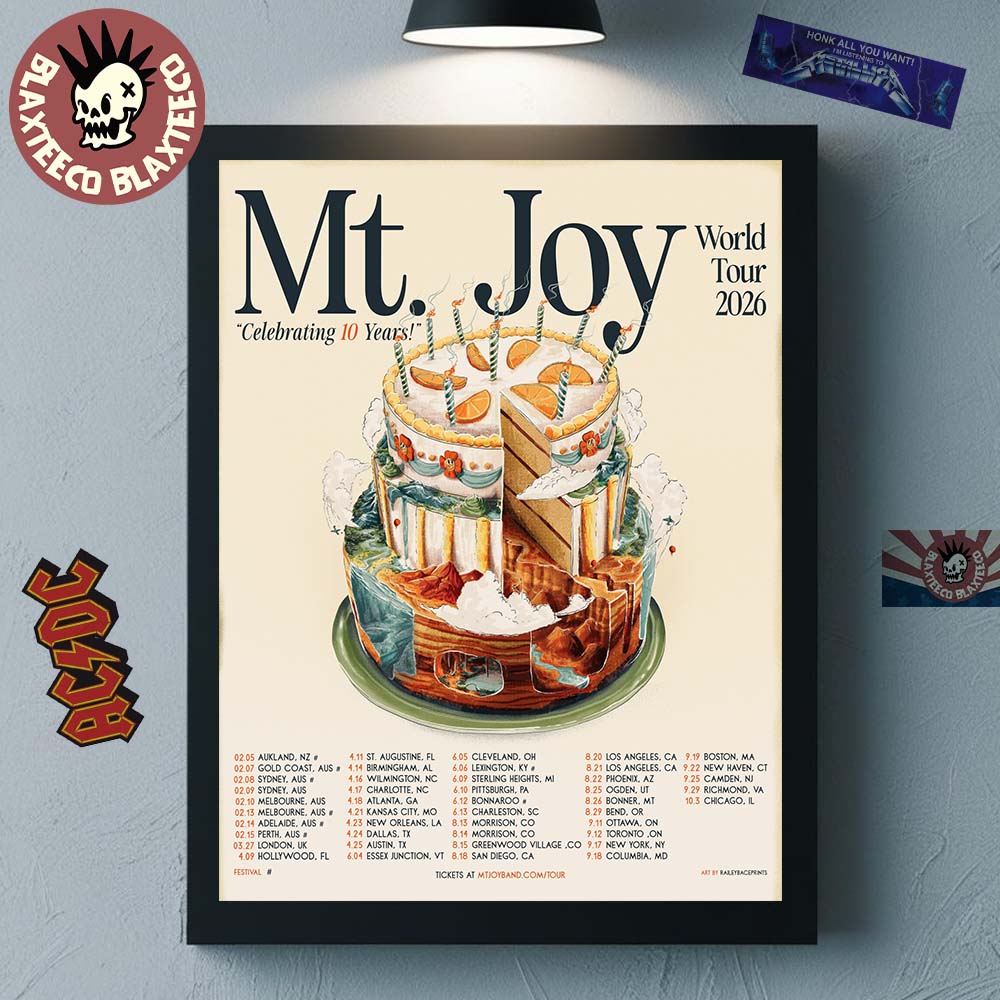 Mt Joy Celebrating 10 Years World Tour 2026 North America City Dates Home Decor Poster Canvas - T-Shirt, Sweatshirt, Hoodie