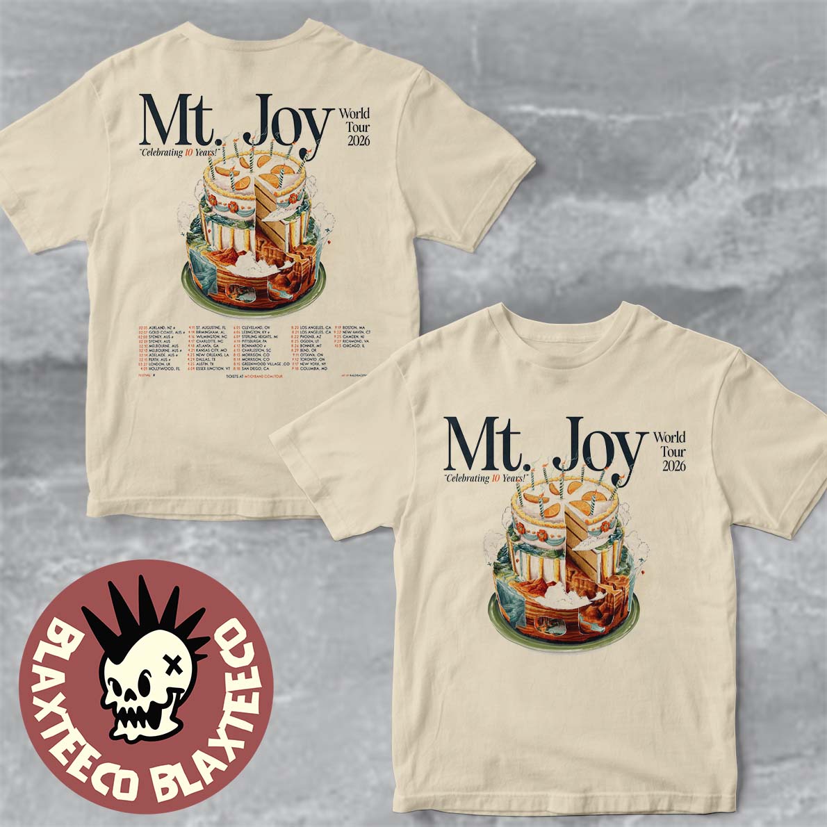 Mt Joy Celebrating 10 Years World Tour 2026 North America City Dates Two Sided T-Shirt Unisex T-shirt, Sweatshirt, Hoodie, Long Sleeve Tee - T-Shirt, Sweatshirt, Hoodie