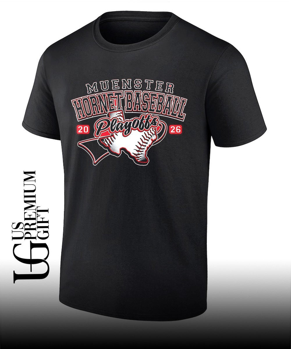 Muenster Hornet Baseball Playoffs 2026 shirt Unisex T-shirt, Sweatshirt, Hoodie, Long Sleeve Tee - T-Shirt, Sweatshirt, Hoodie