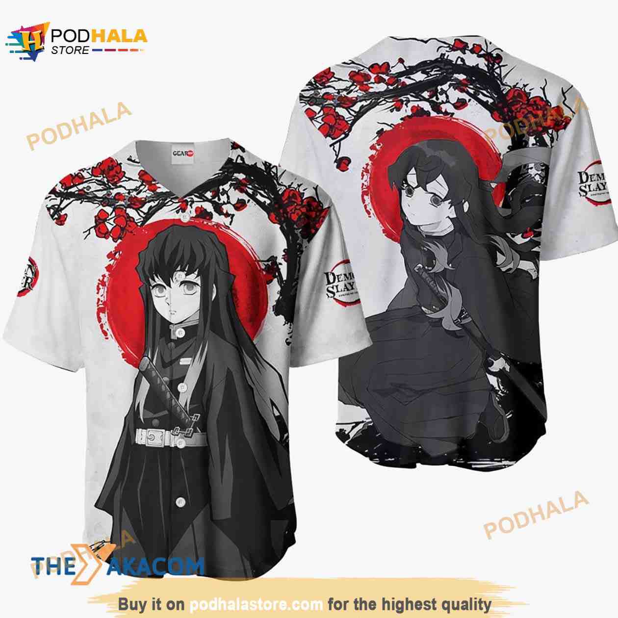 Muichiro Tokito Kimetsu Anime Japan Style 3D Baseball Jersey Shirt baseball jersey product view 1