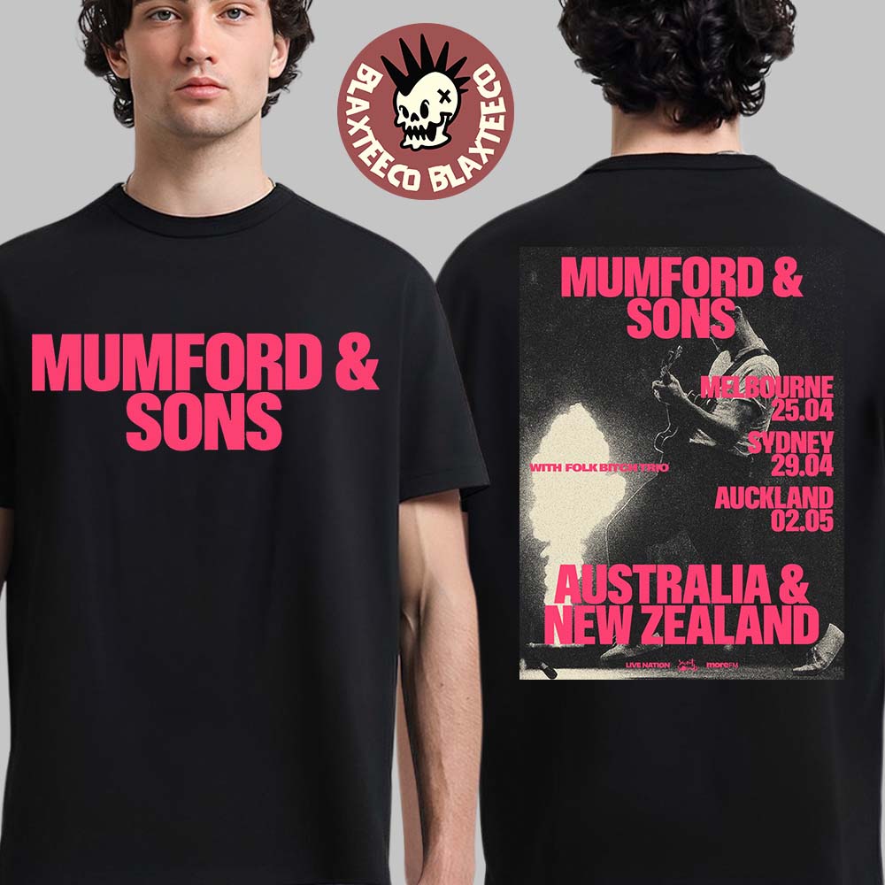 Mumford And Sons Australia And New Zealand 2026 Tour In Melbourne Sydney And Auckland Two Sided T-Shirt - T-Shirt, Sweatshirt, Hoodie
