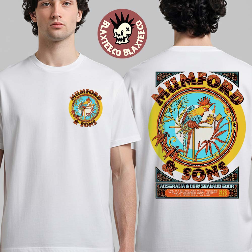 Mumford And Sons Australia And New Zealand 2026 Tour Official Poster Schedule Dates The Parrot With Lighter Art T-Shirt - T-Shirt, Sweatshirt, Hoodie