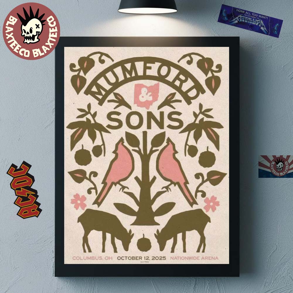 Mumford And Sons Columbus Ohio 2025 Gig Poster At Nationwide Arena On October 12 2025 Home Decor Poster Canvas - T-Shirt, Sweatshirt, Hoodie