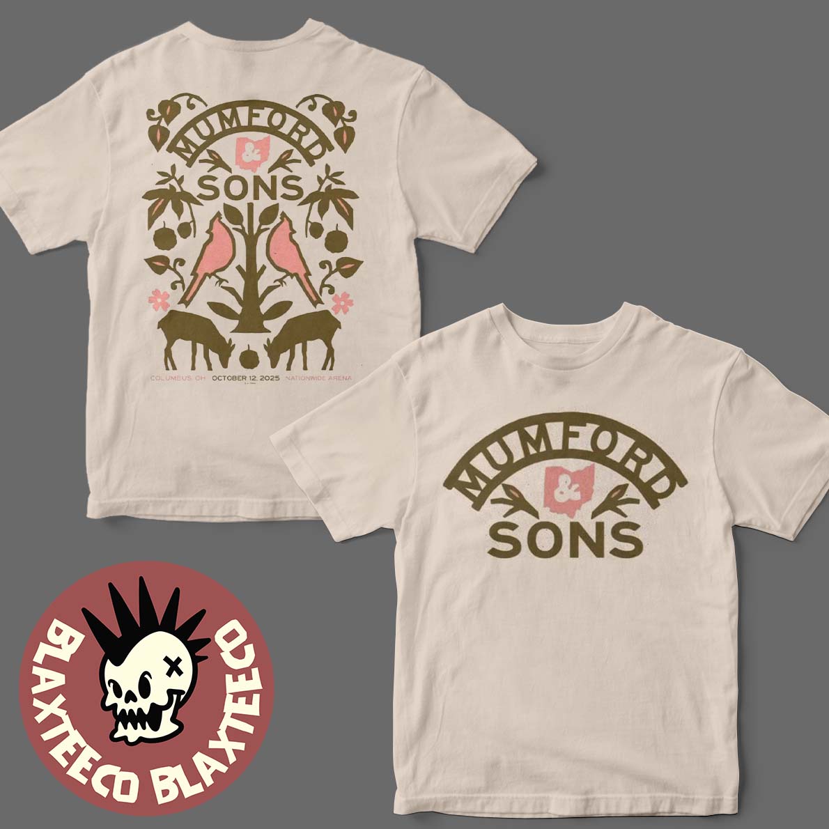 Mumford And Sons Columbus Ohio 2025 Gig Poster At Nationwide Arena On October 12 2025 Two Sided T-Shirt - T-Shirt, Sweatshirt, Hoodie