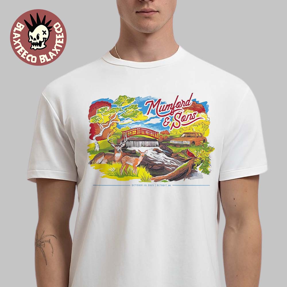 Mumford And Sons Detroit Michigan 2025 Poster At Motor City On October 20 2025 T-Shirt Unisex T-shirt, Sweatshirt, Hoodie, Long Sleeve Tee - T-Shirt, Sweatshirt, Hoodie