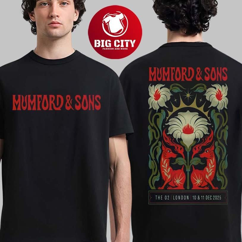 Mumford And Sons London UK 2025 Event Poster At The O2 On 10 And 11 December 2025 Two Sided Shirt - T-Shirt, Sweatshirt, Hoodie