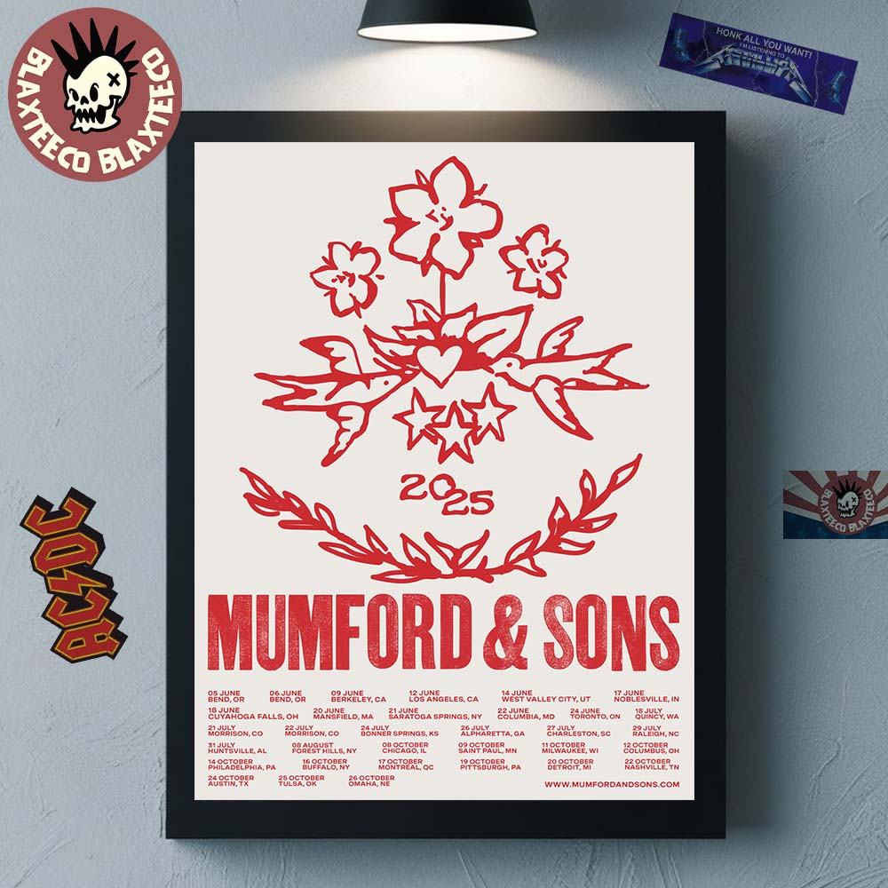Mumford And Sons Rushmere North America Tour 2025 Schedule Dates Official Home Decor Poster Canvas - T-Shirt, Sweatshirt, Hoodie