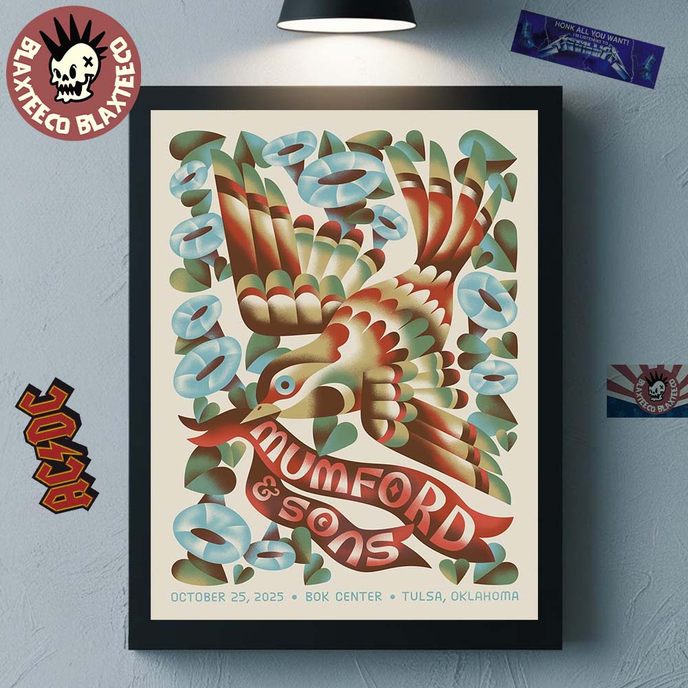Mumford And Sons Tulsa Oklahoma 2025 Event Poster At Bok Center On October 25 2025 Home Decor Poster Canvas - T-Shirt, Sweatshirt, Hoodie