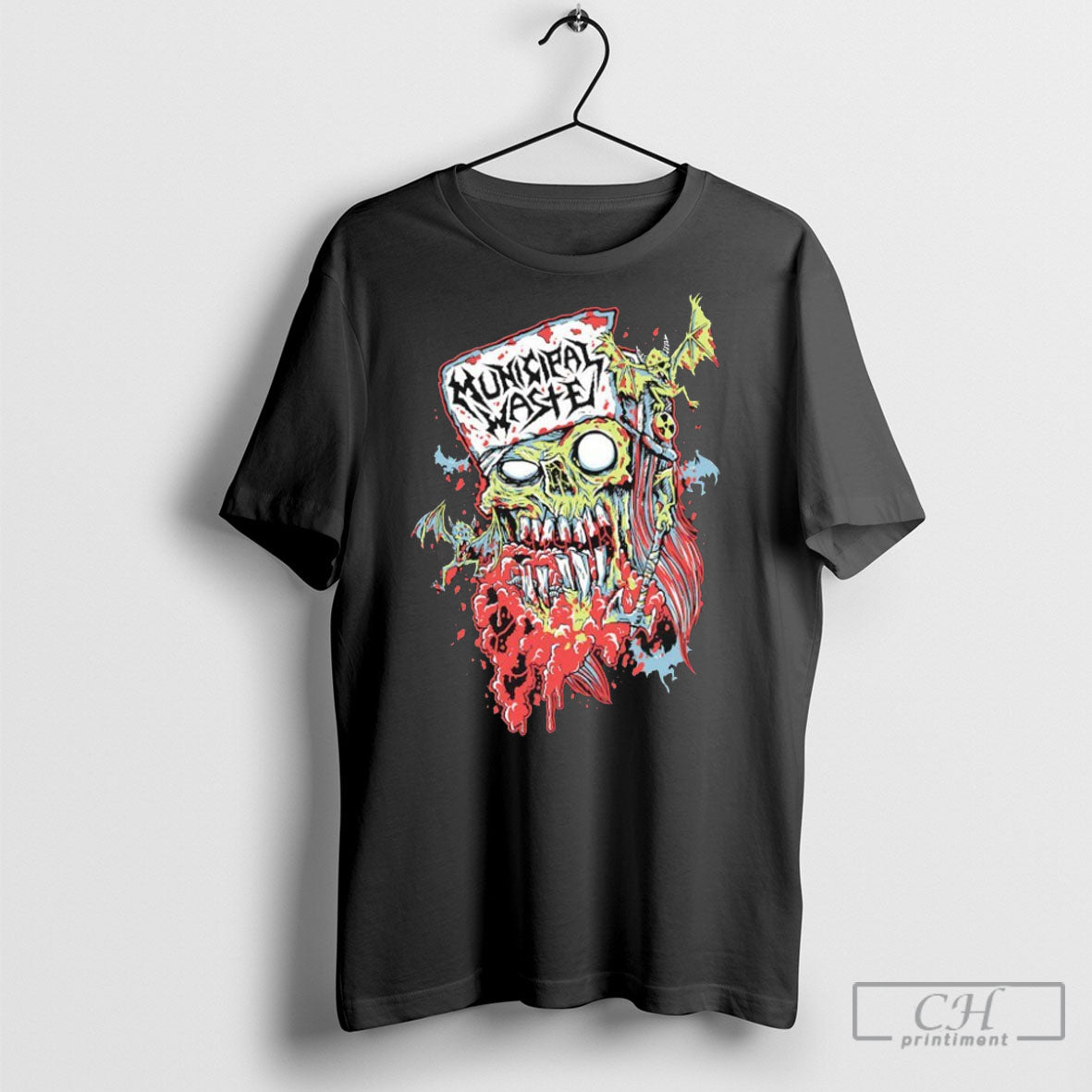 Municipal Waste Zombie Head Logo Shirts Unisex T-shirt, Sweatshirt, Hoodie, Long Sleeve Tee - T-Shirt, Sweatshirt, Hoodie