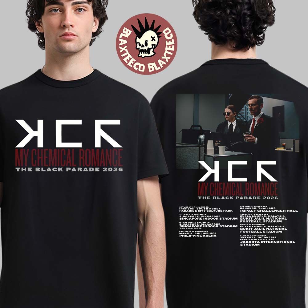 My Chemical Romance The Black Parade 2026 Southeast Asia Schedule Dates Two Sided T-Shirt Unisex T-shirt, Sweatshirt, Hoodie, Long Sleeve Tee - T-Shirt, Sweatshirt, Hoodie