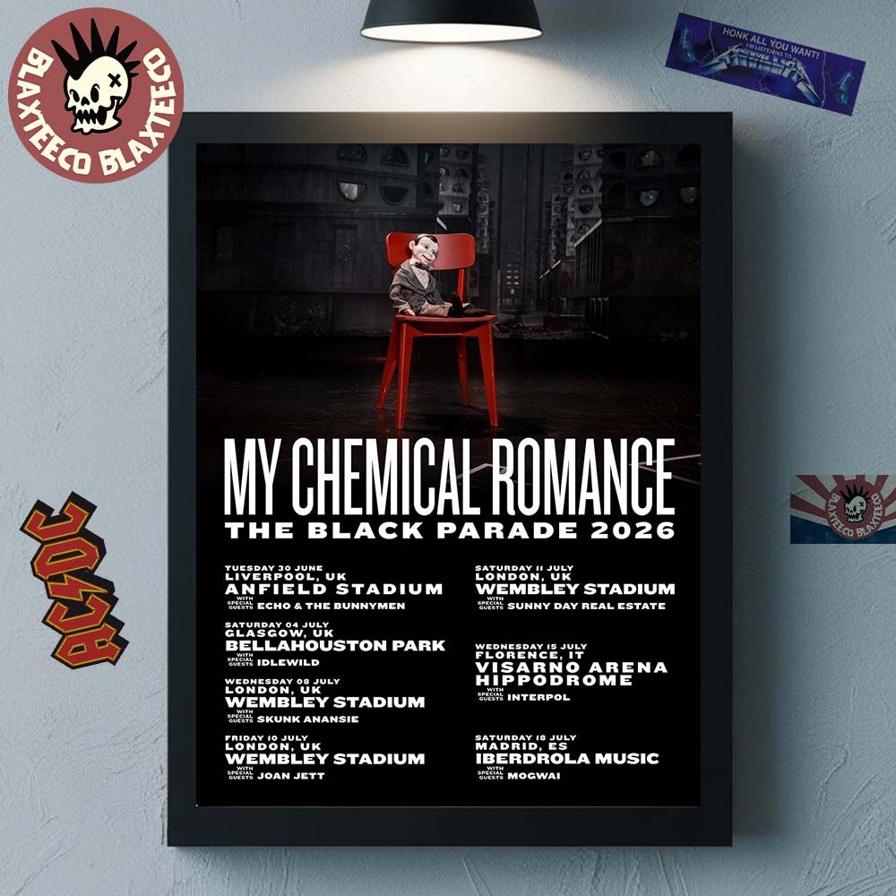My Chemical Romance The Black Parade 2026 UK And Europe Schedule Dates Home Decor Poster Canvas - T-Shirt, Sweatshirt, Hoodie