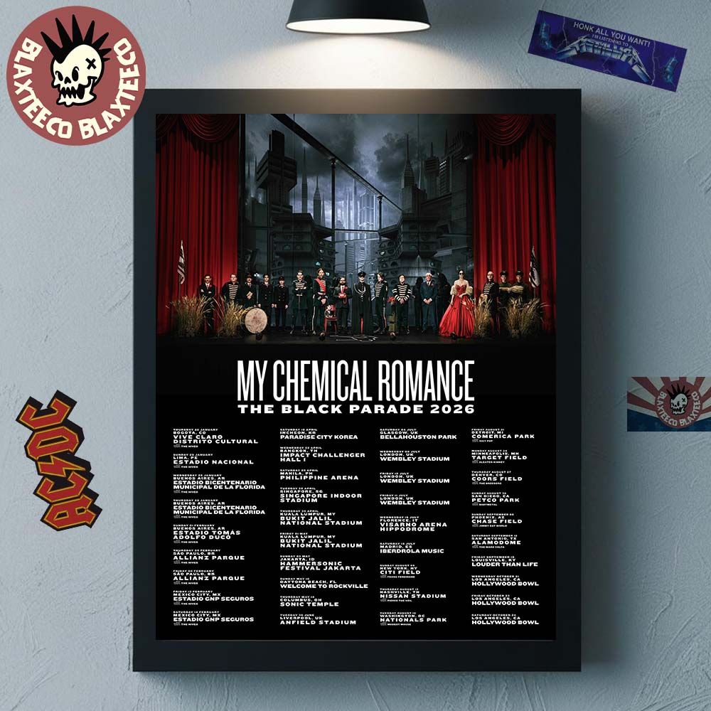 My Chemical Romance The Black Parade 2026 World Tour Schedule Dates Home Decor Poster Canvas - T-Shirt, Sweatshirt, Hoodie