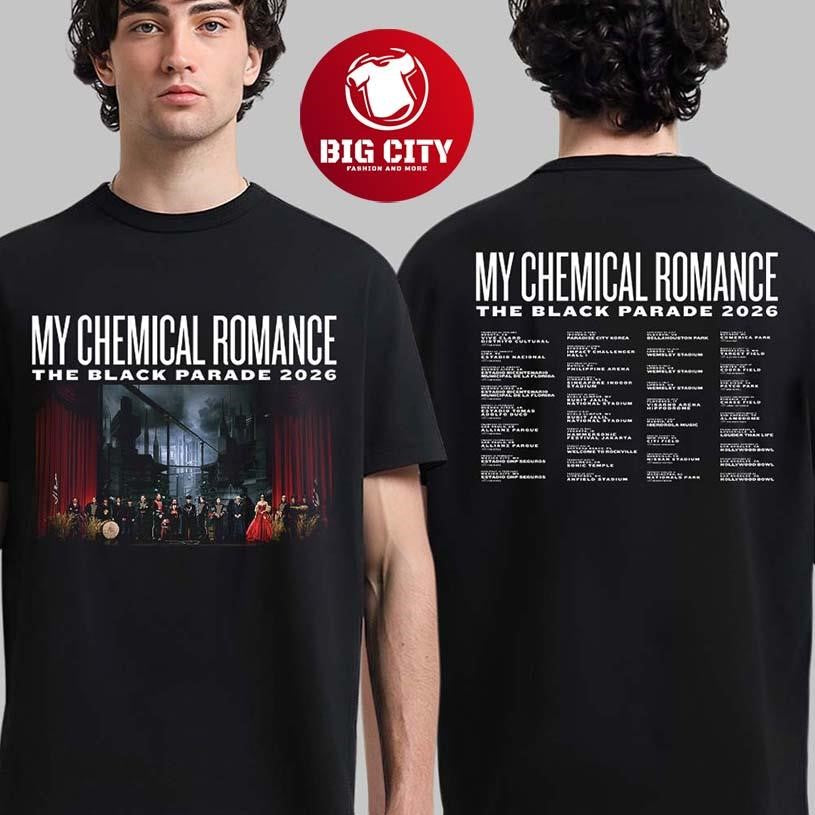 My Chemical Romance The Black Parade 2026 World Tour Two Sided Shirt Unisex T-shirt, Sweatshirt, Hoodie, Long Sleeve Tee - T-Shirt, Sweatshirt, Hoodie
