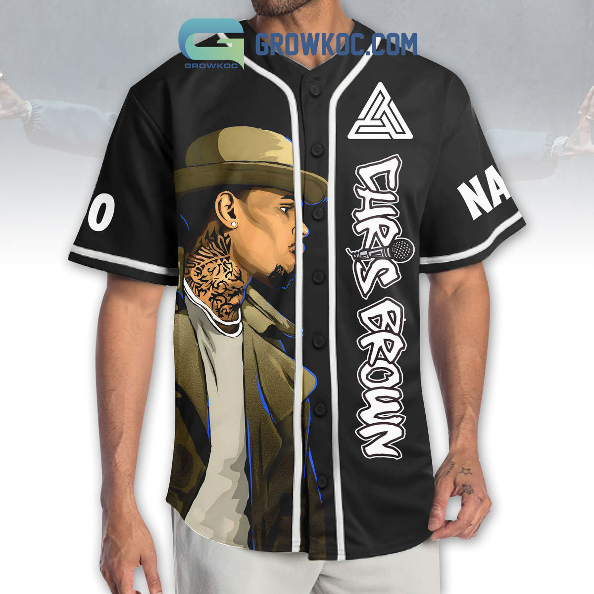 My Heart Big But It Beat Quiet Chris Brown Personalized Baseball Jersey baseball jersey product view 2