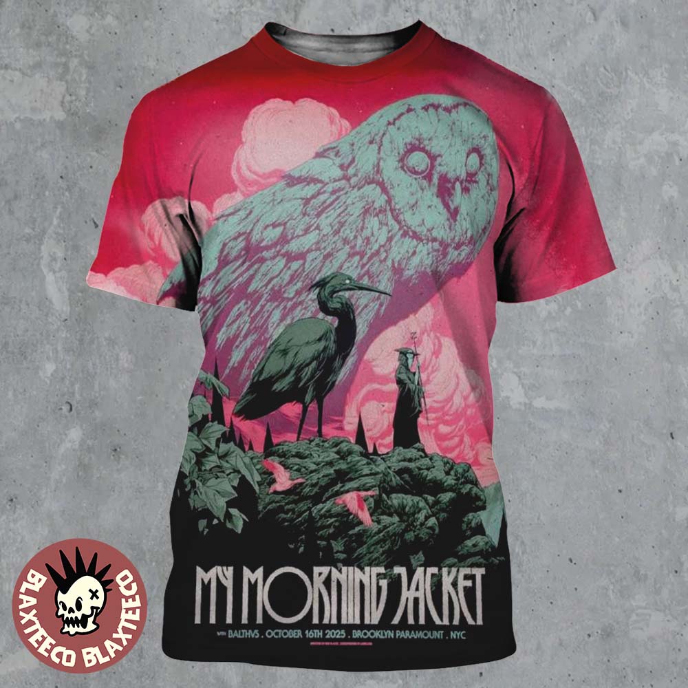 My Morning Jacket New York 2025 Venue Poster At Brooklyn Paramount On October 16 2025 All Over Print Shirt - T-Shirt, Sweatshirt, Hoodie