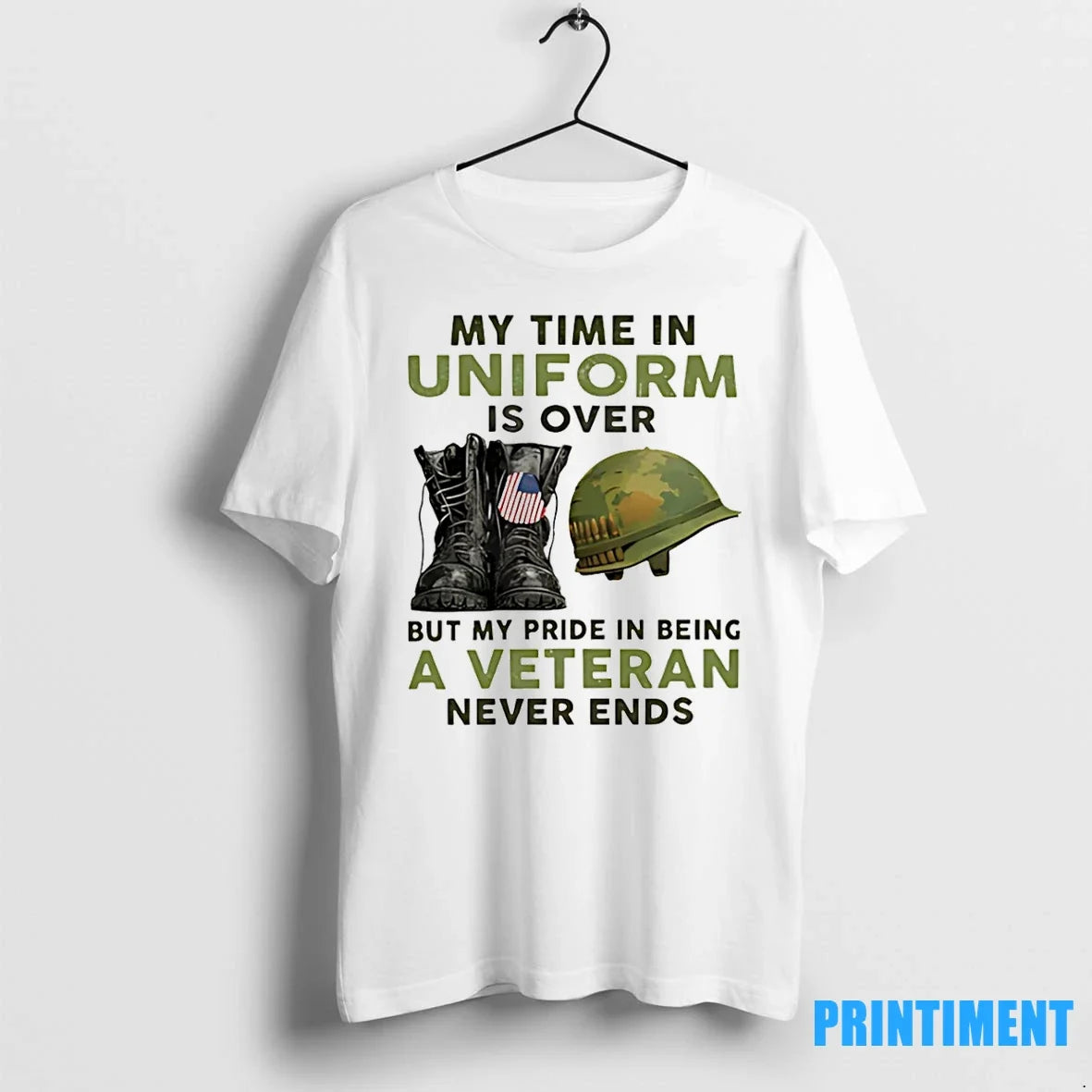 My Time In Uniform Is Over But My Pride In Being A Veteran Never Ends Unisex T-shirt, Sweatshirt, Hoodie, Long Sleeve Tee - T-Shirt, Sweatshirt, Hoodie