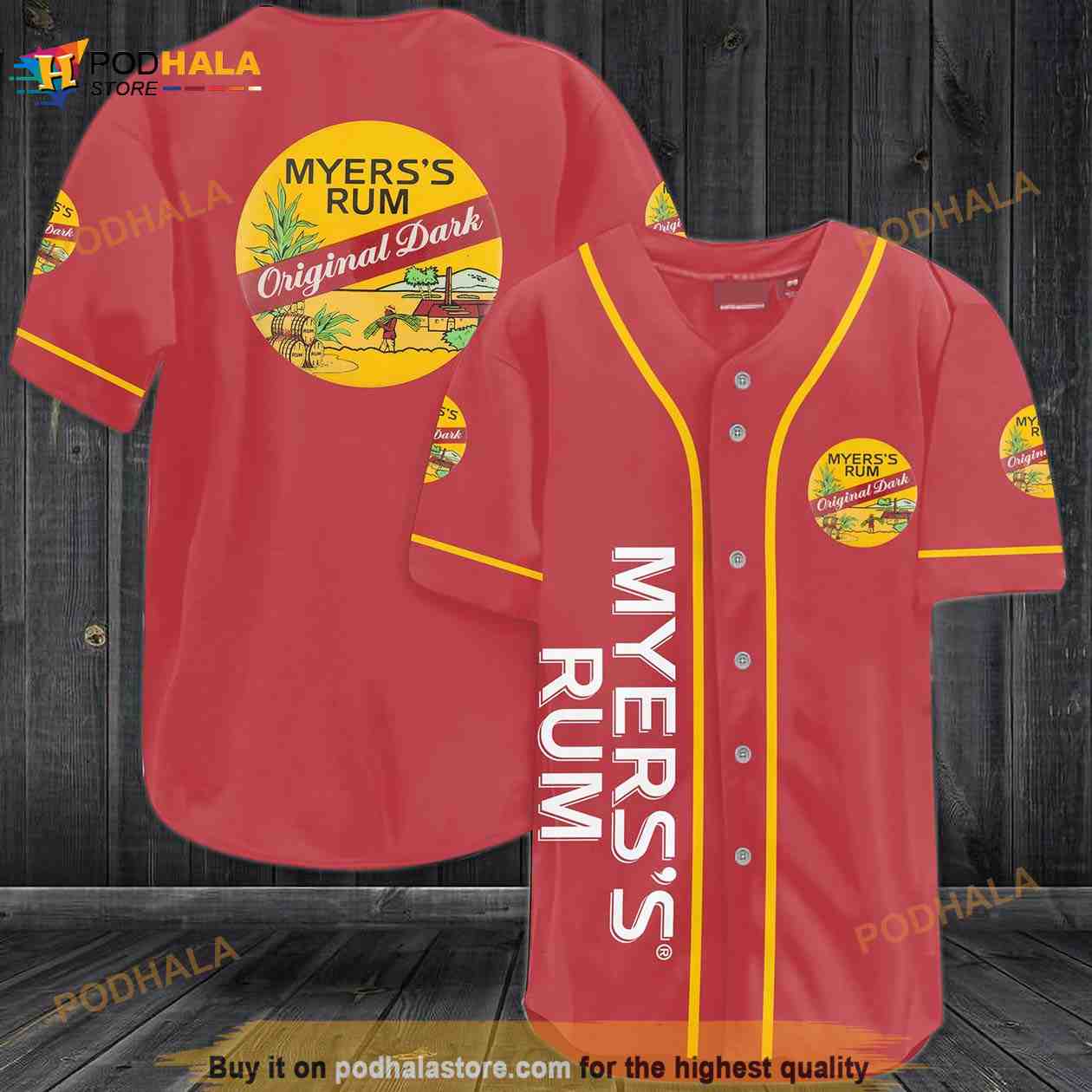 Myers’s Rum 3D Baseball Jersey baseball jersey product view 1