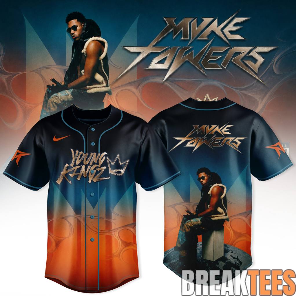 Myke Towers 2026 Tour Baseball Jersey baseball jersey product view 1
