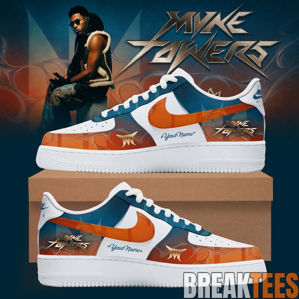 Myke Towers 2026 Tour Custom Air Force 1 Unisex T-shirt, Sweatshirt, Hoodie, Long Sleeve Tee - T-Shirt, Sweatshirt, Hoodie
