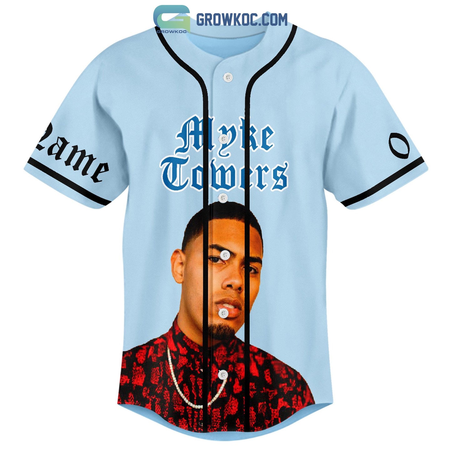Myke Towers La Vida Es Una Personalized Baseball Jersey baseball jersey product view 2