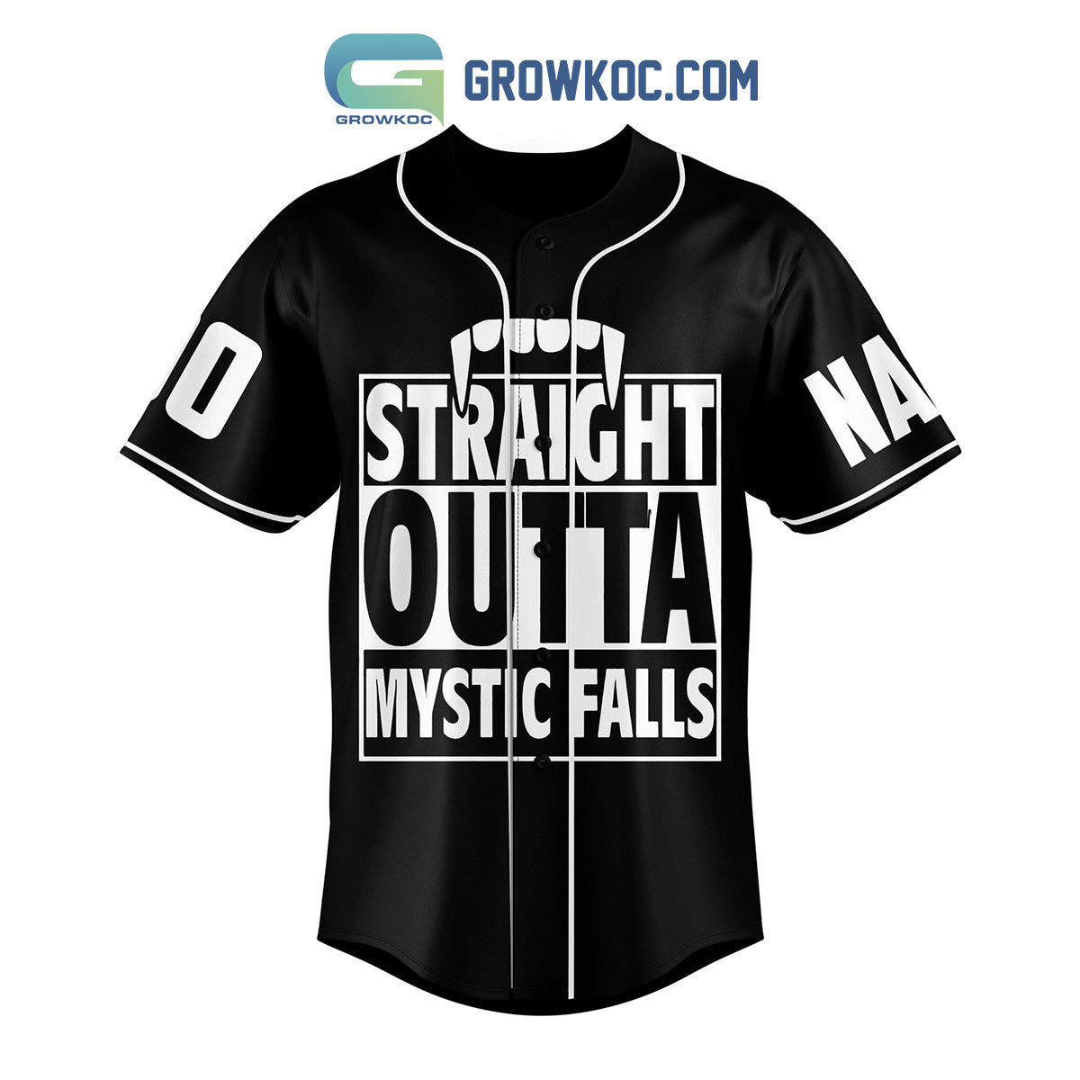 Mystic Falls Straight Outta Personalized Baseball Jersey baseball jersey product view 2