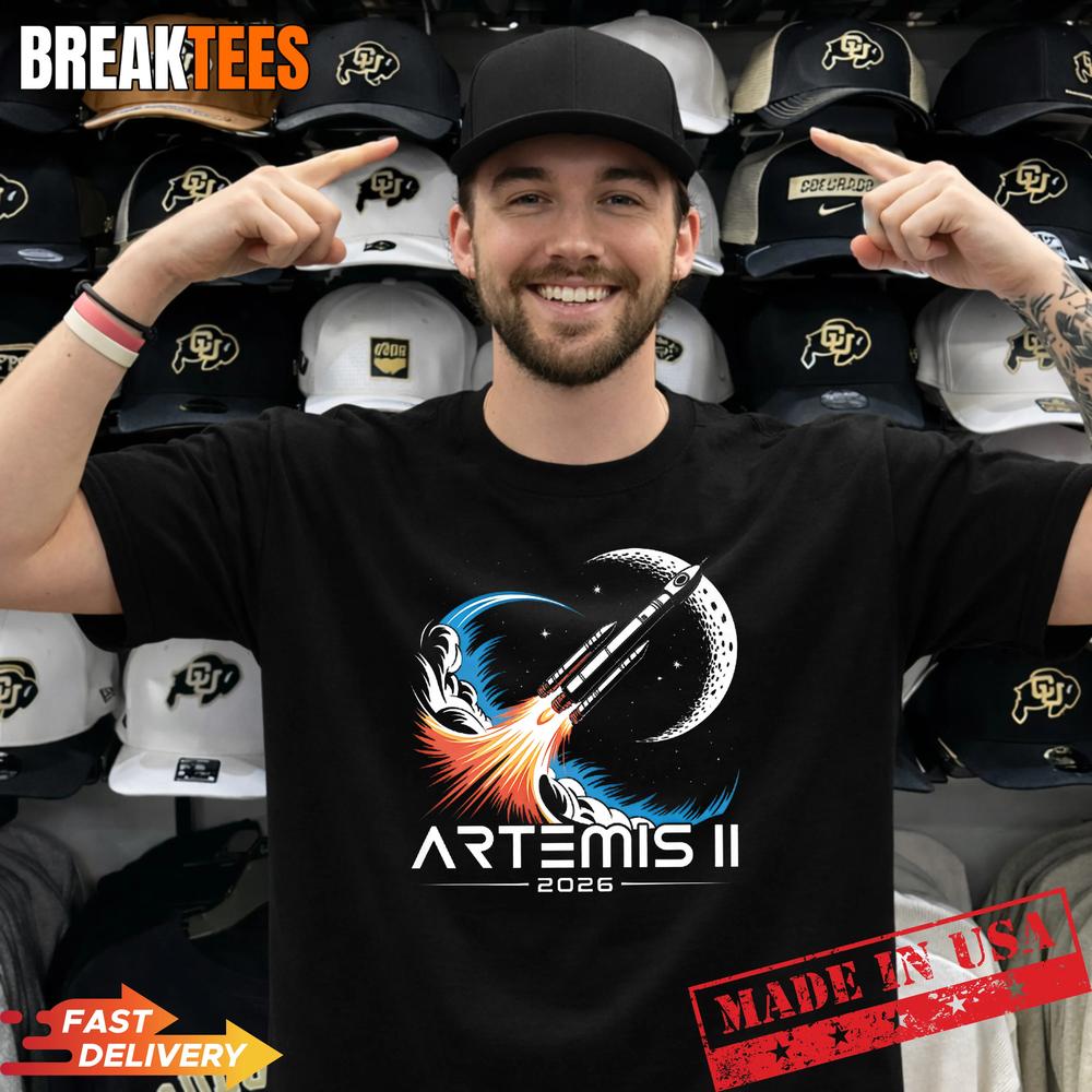 NASA Artemis II Launch to The Moon 2026 T-Shirt Unisex T-shirt, Sweatshirt, Hoodie, Long Sleeve Tee - T-Shirt, Sweatshirt, Hoodie